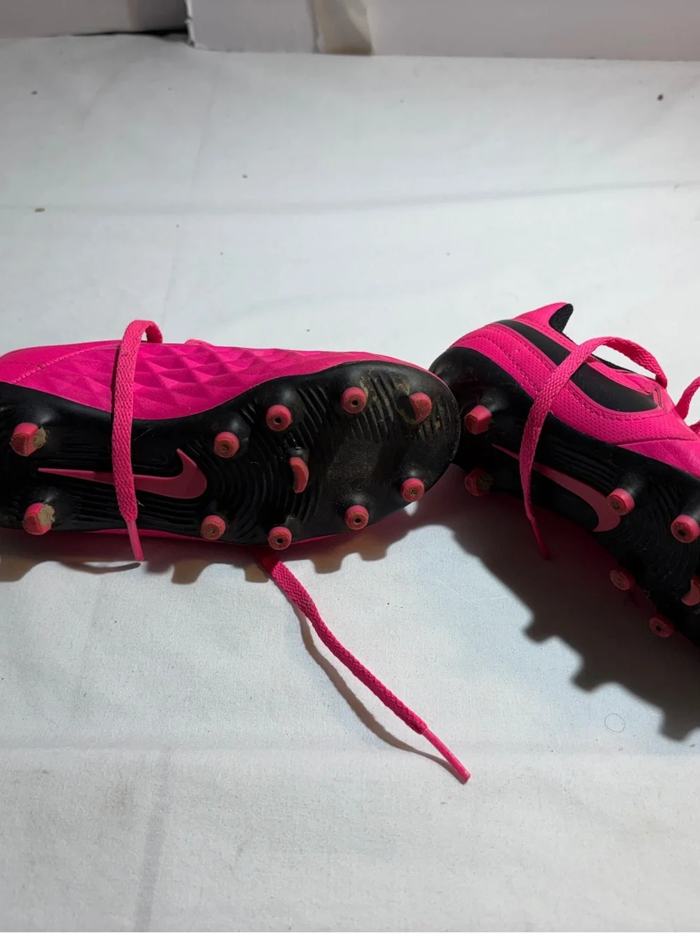 Kids Pink Nike cleats sz 12c